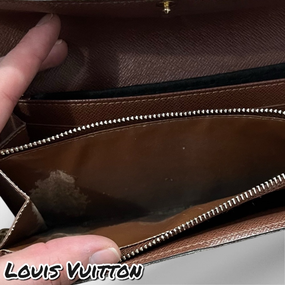 Louis Vuitton Brown and Gold Wallet with off brand Chain - Picture 13 of 17